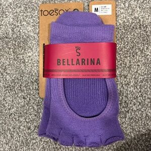 ToeSox Bellarina Half Toe Purple Toe Socks size medium